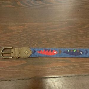 Kids multi colored needlepoint fish belt